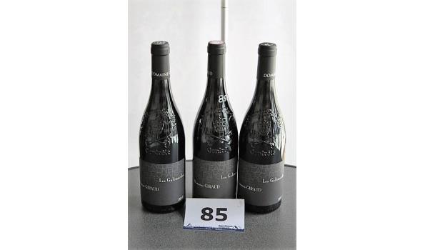3 flessen à 75cl rode wijn, Domaine Giraud, Les Galimardes, Chateauneuf-Du-Pape, 2017